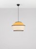 Lampa wisząca żółta abażur z weluru i papieru owalny nowoczesna japandi dekoracyjna do salonu sypialni Luces Exclusivas